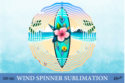 Surfboard Wind Spinner PNG. Summer Wind Spinner Sublimation