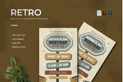 Retro - Birthday Invitation