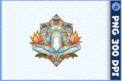 Floral Frog Yoga Pose Stained Glass