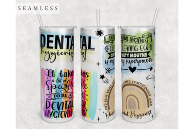 Dental Hygienist Tumbler Wrap, 20 Oz Skinny Tumbler Sublimation Design