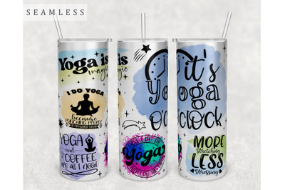 Yoga Quotes Tumbler Wrap, 20 Oz Skinny Tumbler Sublimation Design