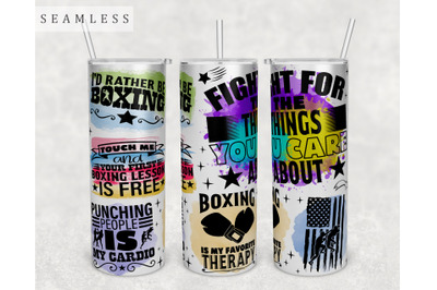 Boxing Quotes Tumbler Wrap, 20 Oz Skinny Tumbler Sublimation Design