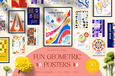 Fun Geometric A4 Posters Bundle