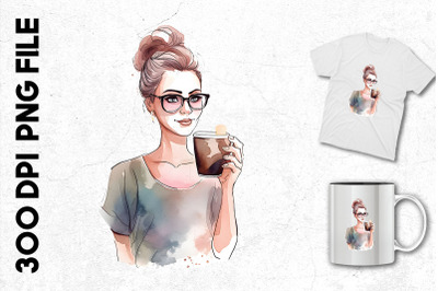 A Mom With Glasses Drinking Coffee