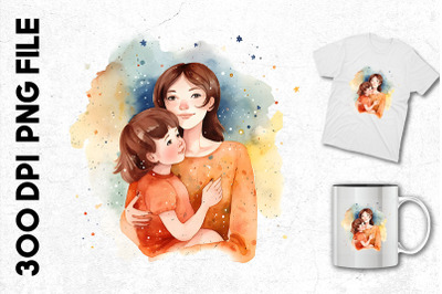 Illustration Of A Mom Hugging Her Child