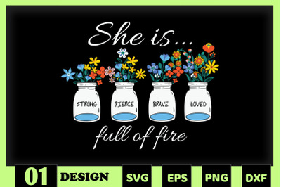 She is full of fire Floral Jars