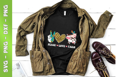 Peace Love Farm Cow Farm Animal