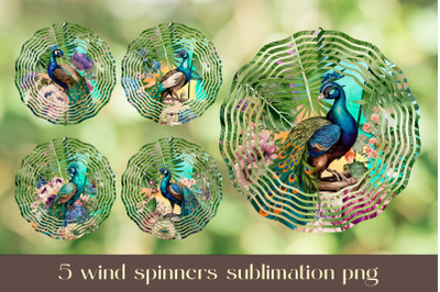 Peacock wind spinner sublimation Summer wind spinner design