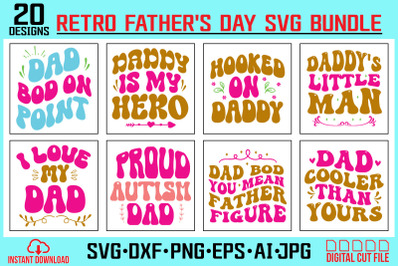 Retro Father&#039;s day SVG Bundle