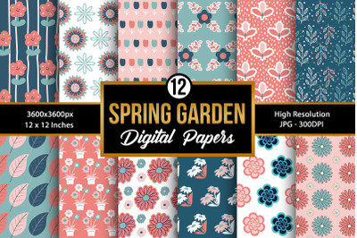 Spring Flowers Garden Digital Papers