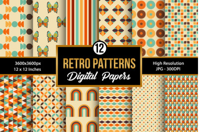 Retro Seamless Pattern Digital Papers