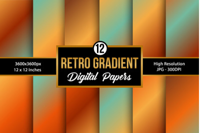 Retro Gradient Background Digital Papers