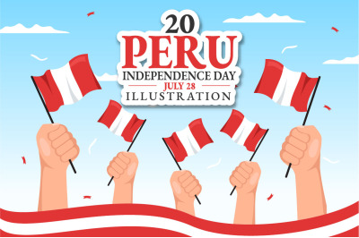 20 Peru Independence Day Illustration