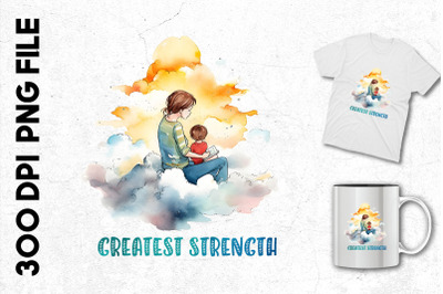 Mom And Kid On Cloud Greatest Strength