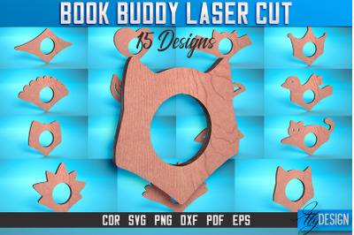 Book Buddy Laser Cut SVG | Book Holder Laser Cut SVG Design | CNC File