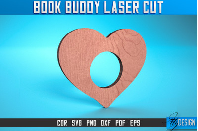 Book Buddy Laser Cut SVG | Book Holder Laser Cut SVG Design | CNC File