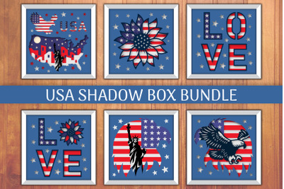 Patriotic USA Shadow Box Layered Papercut | Bundles 6 Design