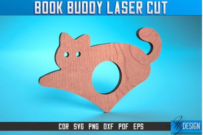 Book Buddy Laser Cut SVG | Book Holder Laser Cut SVG Design | CNC File