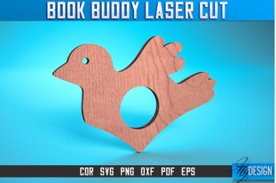 Book Buddy Laser Cut SVG | Book Holder Laser Cut SVG Design | CNC File