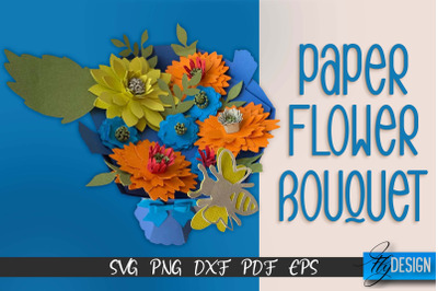 Paper Flower Bouquet SVG Design | Flower Bouquet SVG Design | Mothers