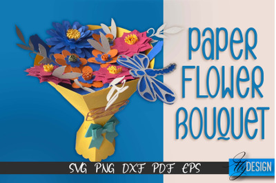 Paper Flower Bouquet SVG Design | Flower Bouquet SVG Design | Mothers