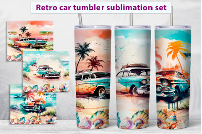 Summer car  tumbler wrap sublimation bundle Beach tumbler png
