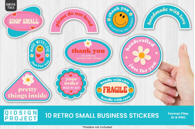 10 Retro Small Business Stickers | Packaging Stickers