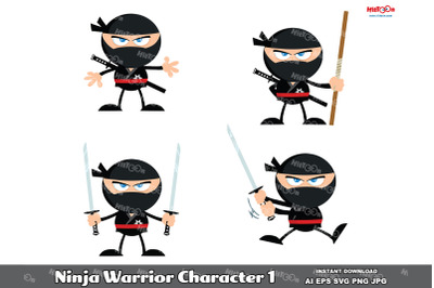 Ninja Warrior Cartoon Character 1