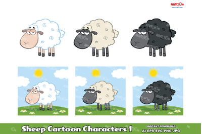 Sheep Cartoon Mascot Characters 1