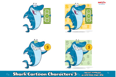 Shark Cartoon Mascot Characters 3