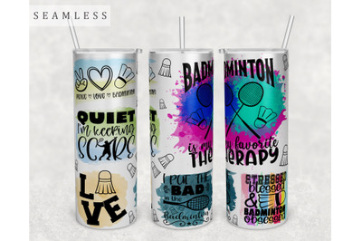 Badminton Quotes Tumbler Wrap, 20 Oz Skinny Tumbler Sublimation Design