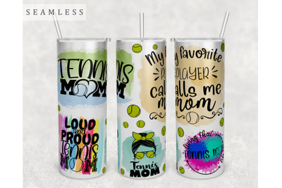 Tennis Mom Tumbler Wrap, 20 Oz Skinny Tumbler Sublimation Design