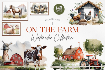 On The Farm Watercolor Collection