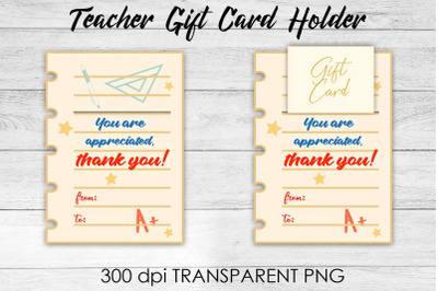 Teacher Gift Card Holder PNG Design | Teacher Gift Holder | School PNG