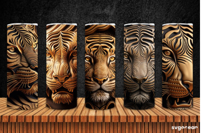 Tiger Tumbler Sublimation | Skinny 20 oz | Tooled Leather