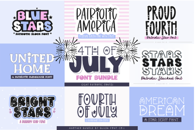 4TH OF JULY Font Bundle