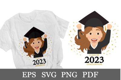 Graduation sublimation. Happy Girl GraduationT- shirt