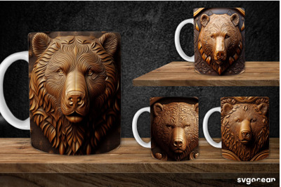 Tooled Leather Bear Mug | 11 oz | Sublimation