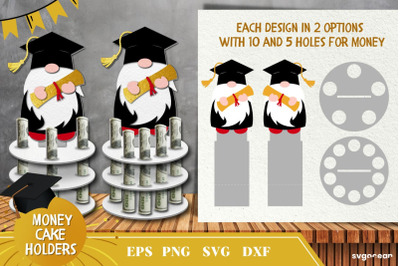 Graduation Money Cake Gnome | Money Holder | Layered SVG