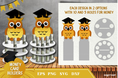 Graduation Money Cake Owl | Money Holder | Layered SVG