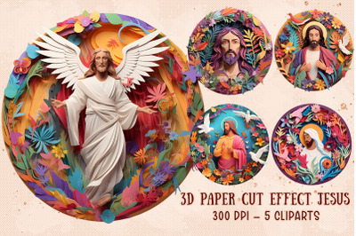 3D Paper Cut Effect Jesus Sublimation