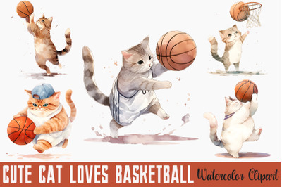 Cute Cat Loves Basketball Bundle