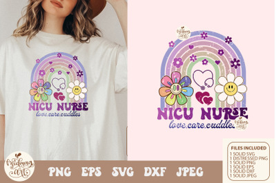NICU Nurse Rainbow png svg, NICU Nurse png, Boho Nurse