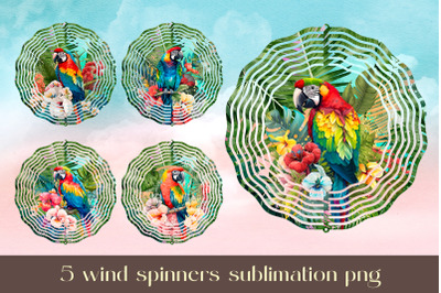 Parrot wind spinner sublimation Wild animal wind spinner design
