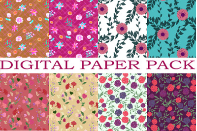 16 seamless flower design digital paper pack