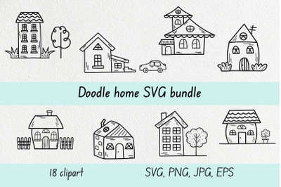 Doodle home SVG bundle