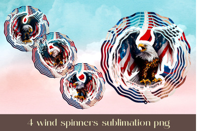 USA wind spinner sublimation Patriotic design bundle