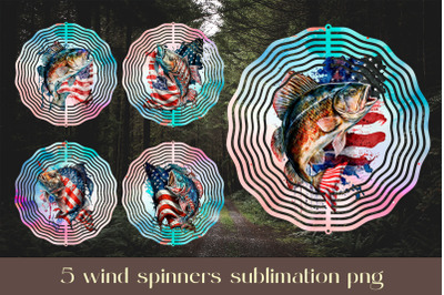 Fishing wind spinner sublimation Patriotic spinner bundle