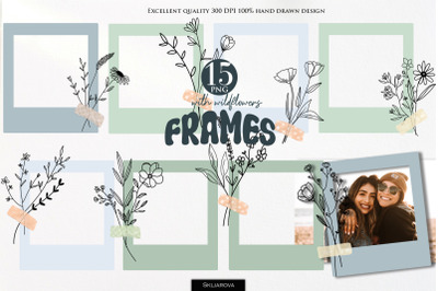 Frames with wildflowers PNG