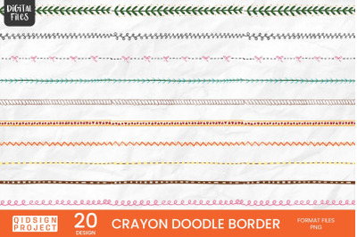 Crayon Doodle Border | 20 Variations